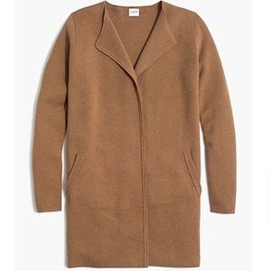 NWOT J. Crew Camel Knit Coatigan Blazer